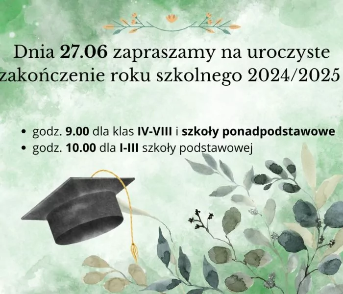 Zakończenie roku szkolnego